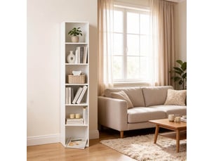 Bibliotheque coloris blanc 5 étagère(s) <strong>VIVRYN</strong> <strong></strong> - 30 cm x 158.4 cm