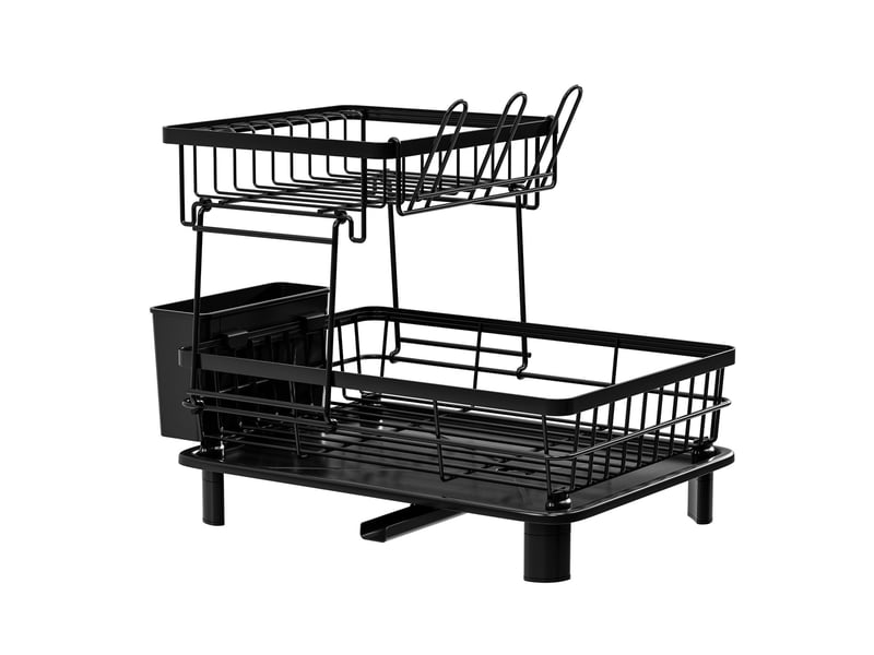  Egoutoire vaisselle cuisine 2 niveaux avec porte-gobelets et porte-ustensiles  - Conforama A