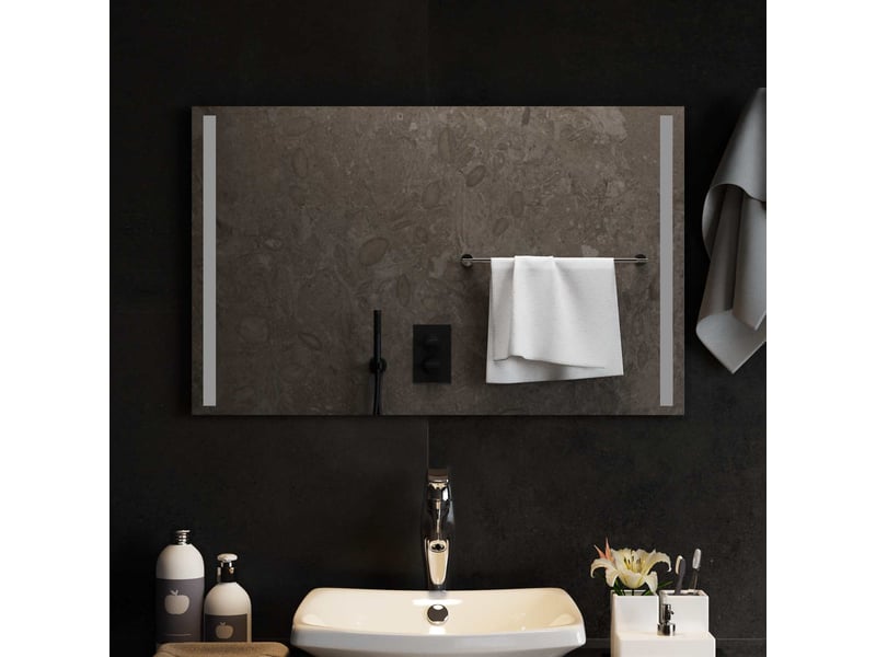 Miroir de salle de bain, miroir de toilette led transparent 80 x 50 cm verre trempé cf62615 - Conforama B