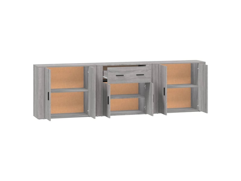  Buffets 3 pcs - bahut - meuble de rangement sonoma gris bois d'ingénierie  - Conforama E