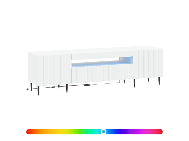  Meuble tv - banc tv - meuble de rangement led blanc bois d'ingénierie  - Conforama C