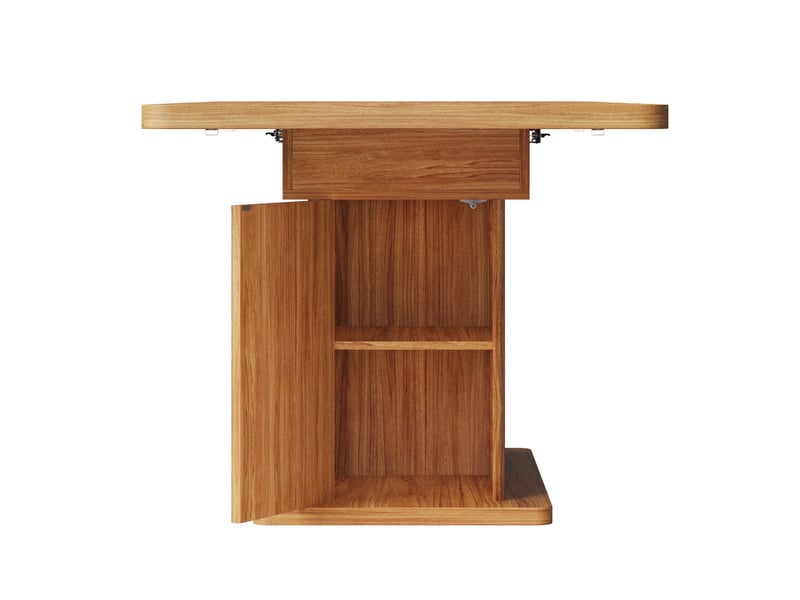  Table extensible effet bois foncé avec rangement, 120 à 160 cm Fay Lum - Conforama R