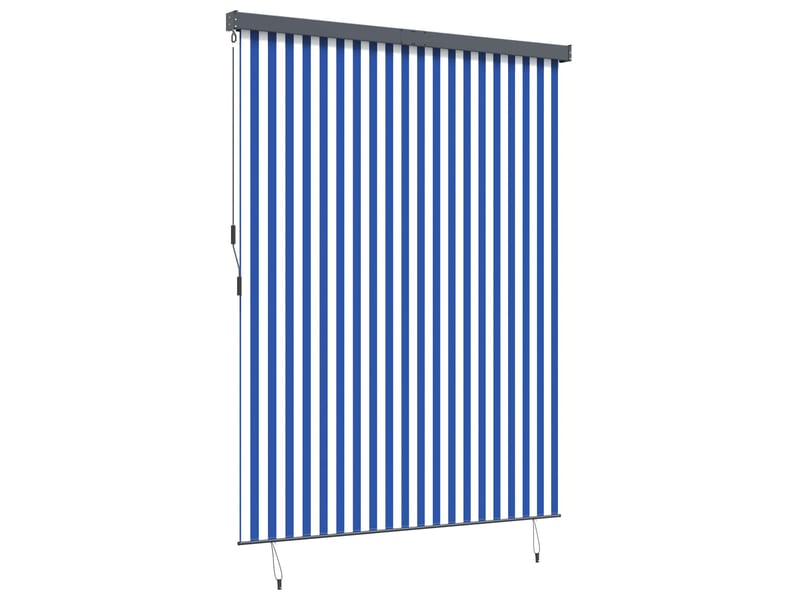 Store enrouleur, store à rouleau bleu et blanc 200 x 250 cm tissu et aluminium cf44958 - Conforama C