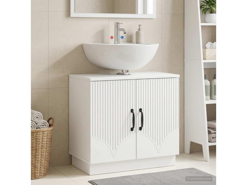  Meuble sous lavabo de salle de bain hoorn blanc cf64900  - Conforama B