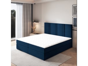 Lit avec rangement 140x200 cm <strong>MASSENO</strong>  <strong></strong> coloris bleu