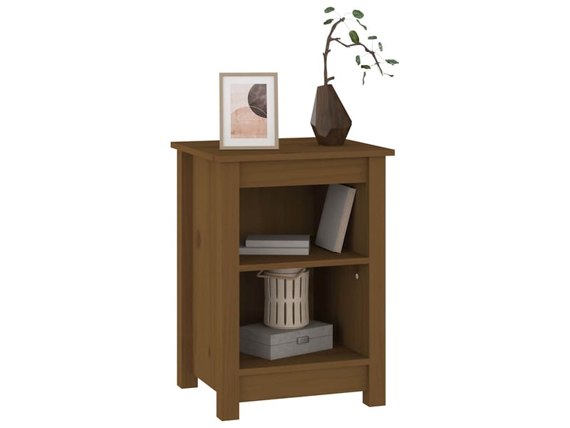  Table de chevet - cabinet de chevet - table de nuit marron miel 40x35x55 cm bois de pin solide  - Conforama D