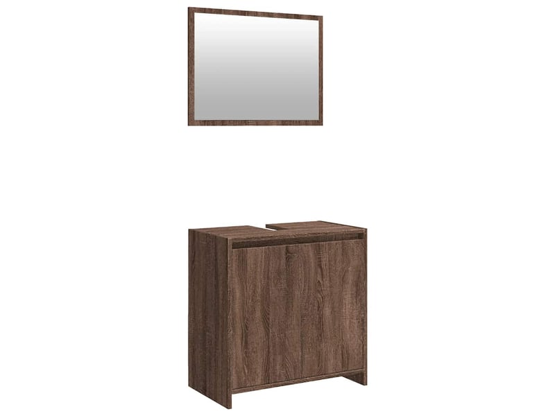 Ensemble de meubles de salle de bain 2 pcs chêne marron - Conforama A