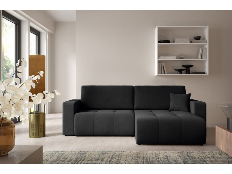Canapé d'angle convertible molinio l noir - Conforama B