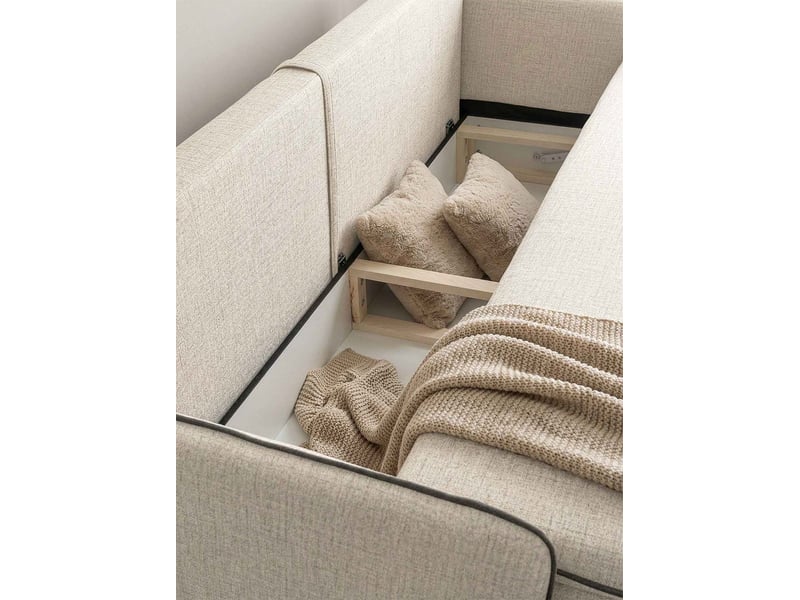  Sam, canapé 3 places convertible, beige foncé Sam - Conforama E