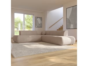 Selsey armone - canapé d'angle convertible - 265 cm - beige - côté droit