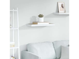Étagère flottante, étagère murale chêne et blanc 60x23,5x3,8 cm mdf cf42294
