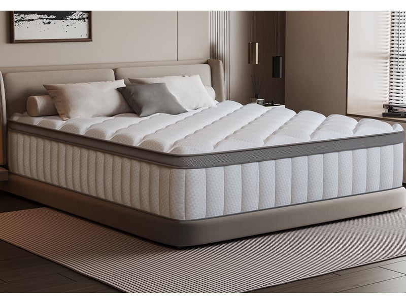 Matelas 90x190 matelas à ressorts ensachés indépendant en mousse à mémoire de forme 25cm d'épaisseur pour adultes et enfants, matelas 1 personne fermeté moyenne, respirant tissu doux - Conforama B
