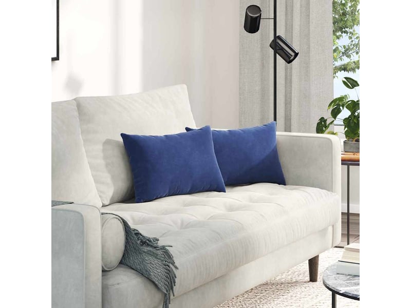  Lot de 2 coussins de canapé, coussins décoratifs bleu police 50 x 30 cm cf59019  - Conforama B