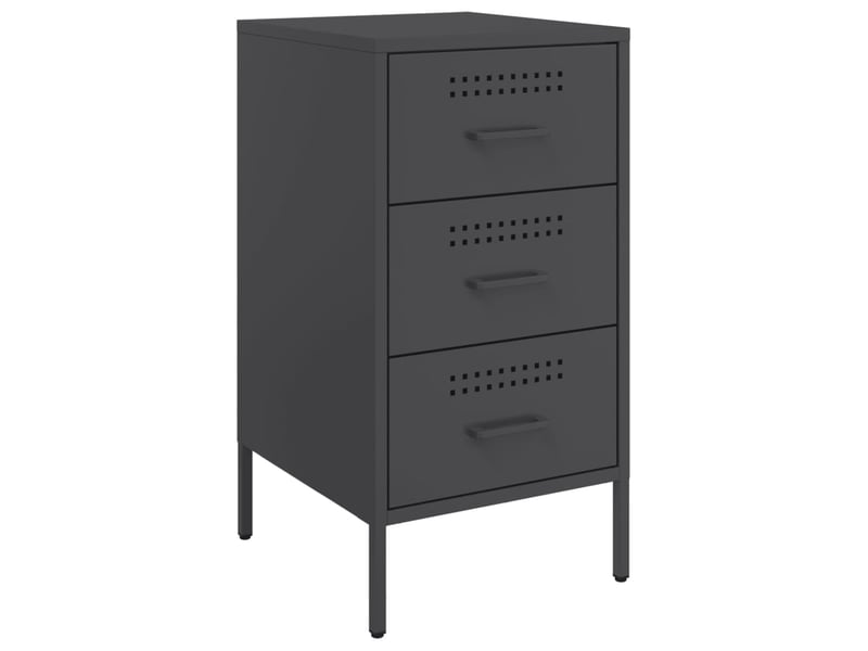 Lot de 2 tables de chevet - cabinet de chevet - table de nuit noir 36x39x68 cm acier - Conforama D