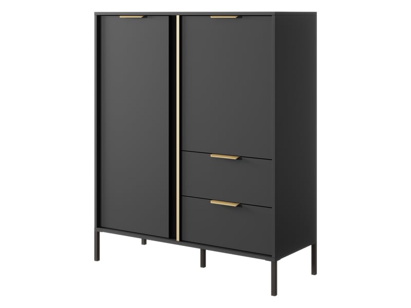  Buffet hameno, enfilade 2 tiroirs, 103x40x123h cm noir anthracite Hameno - Conforama A