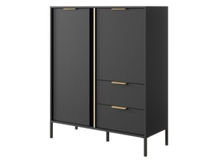 Buffet 2 porte(s) 2 tiroir(s) DMORA Hameno - 103 cm coloris noir