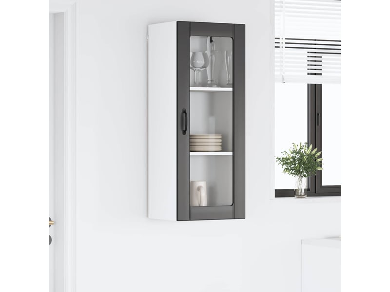  Meuble mural de cuisine, cabinet en verre mural noir 40x31x100cm shl7525  - Conforama D