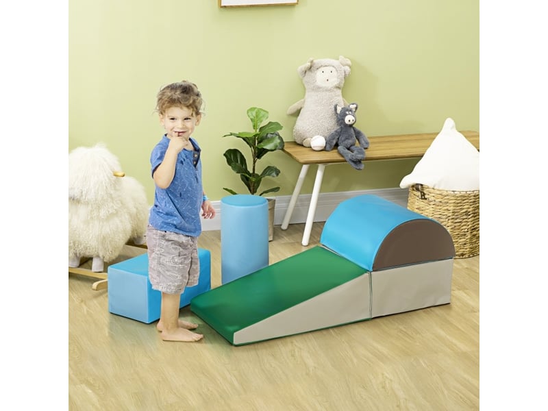  Set de 5 blocs en mousse pour enfant 40,6x40,6x20,3 cm multicolore en simili cuir, jeu de motricité 1-3 ans  - Conforama B