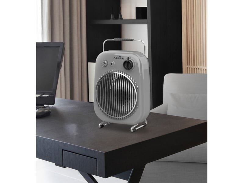  Chauffage soufflant ABRILA Martinica 2000 W gris et noir, 2 puissances, thermostat réglable, sécurité anti-basculement, style vintage 230322028 - Conforama C