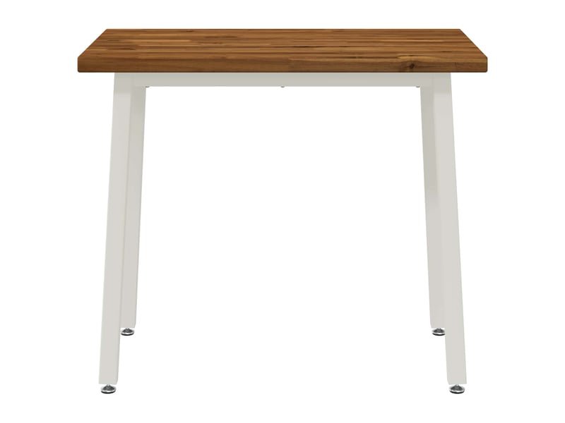  Table à manger moderne 110x55x75 cm bois d'acacia massif naturel et blanc shl23639  - Conforama D