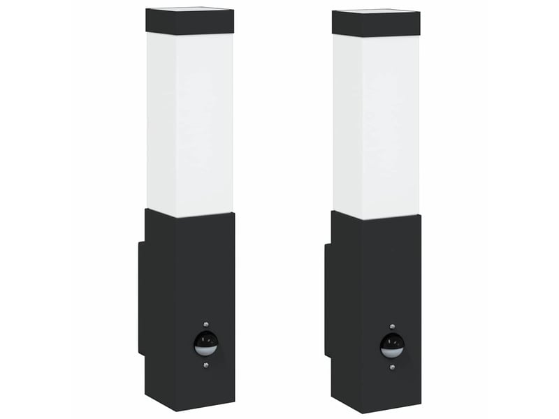 2 pièces applique murale extérieure noir 10.5x6x33 cm shl58948 - Conforama A