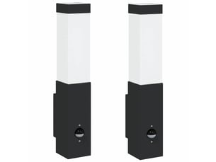 2 pièces applique murale extérieure noir 10.5x6x33 cm shl58948