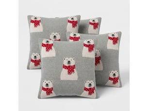 Lot de 4 coussins 45x45 cm en coton déhoussables editha