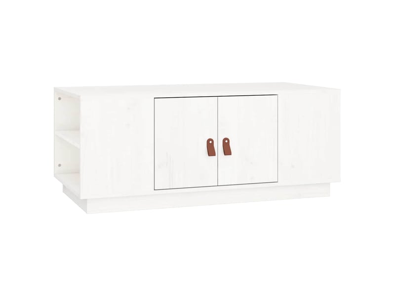  Table basse - table de salon - table à thé blanc 100x50x41 cm bois massif de pin  - Conforama A