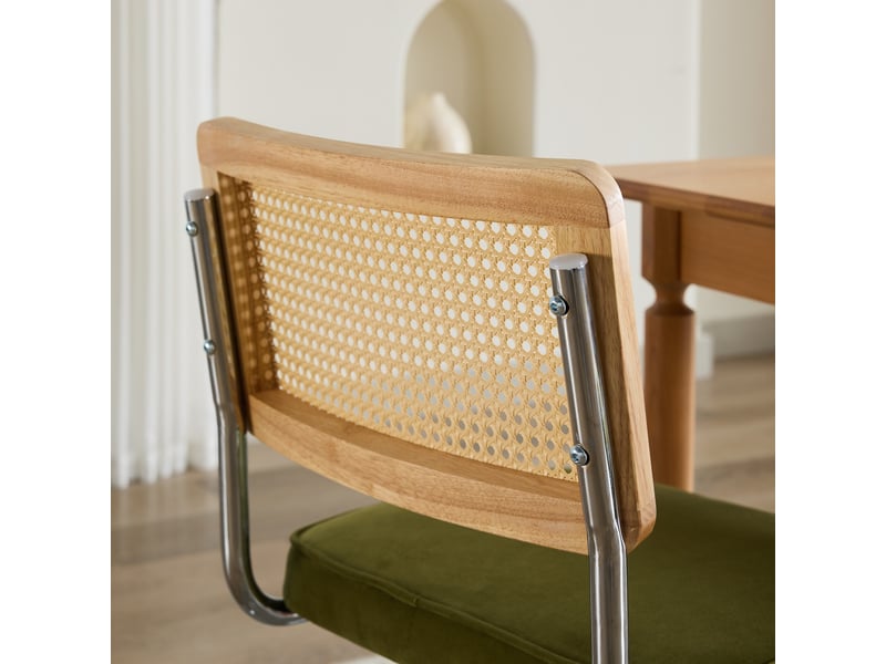  Lot de 2 chaises de salle à manger en velours vert olive W3223P339311 - Conforama E