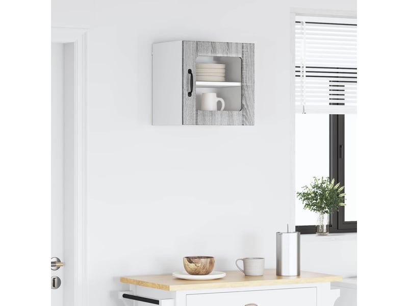 Meuble mural de cuisine, cabinet en verre mural sonoma gris 40x31x40cm - Conforama D