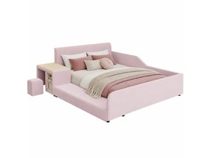 Lit combiné 140x200 cm <strong>OKWISH</strong>  <strong></strong> coloris rose