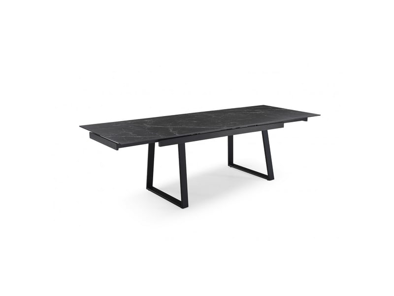 Table extensible 160-240 cm céramique noir marbré pied luge - indiana 02  - Conforama B
