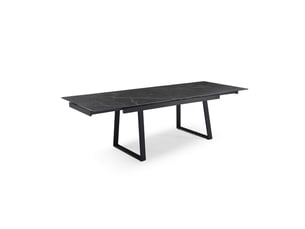 Table extensible 160-240 cm céramique noir marbré pied luge - indiana 02