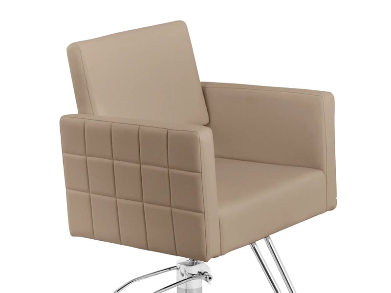 Fauteuil de coiffure professionnel avec repose-pieds hauteur d'assise 45-55 cm 150 kg acier mousse beige 14_0008981  - Conforama D