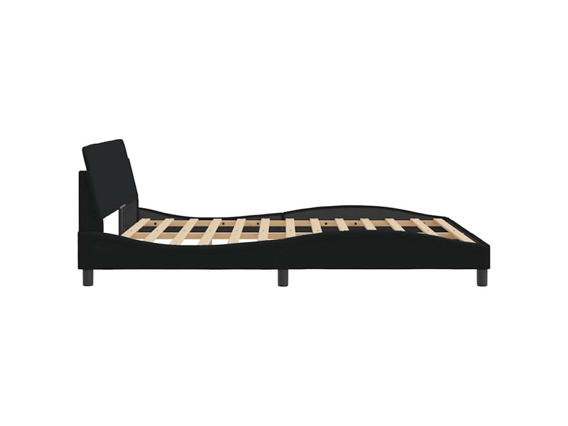  Lit double- lit adulte -  cadre de lit dover noir 160x200 cm tissu  - Conforama D