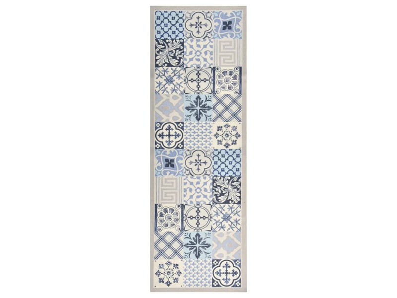  Tapis rectangulaire lavable pour cuisine couloir 300 x 60 cm antidérapant design mosaïque en polyamide noir 02_0046517  - Conforama B
