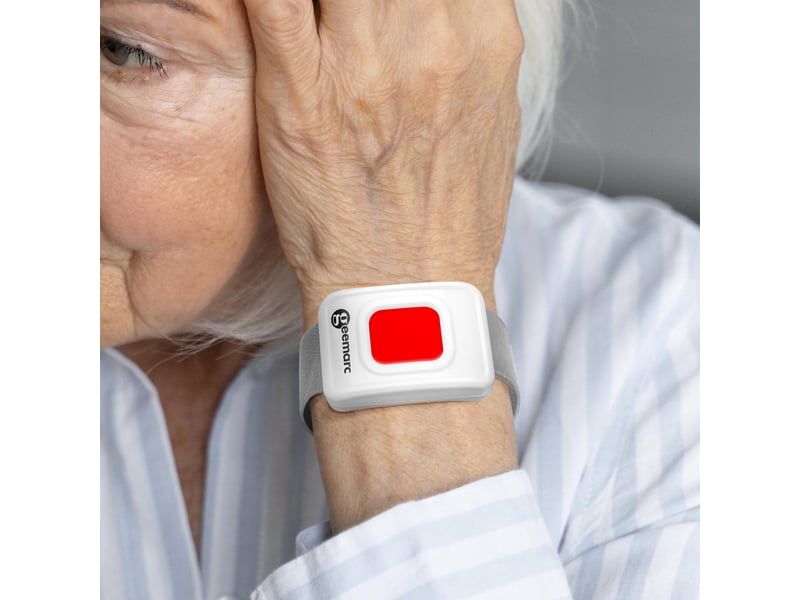  Bracelet d'alerte senior pour geemarc cl9000 avec bouton sos et témoin led geemarc gris REMOTE_CL9000 - Conforama D