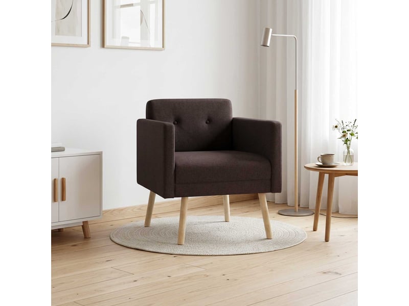  Vidaxl fauteuil d'appoint marron foncé tissu  - Conforama B