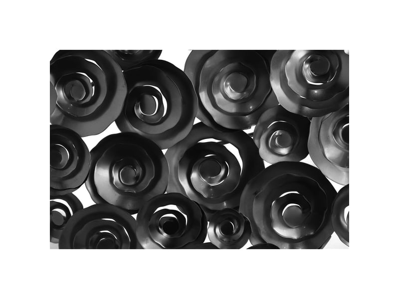  Déco murale roses en métal domizil 80cm noir  - Conforama D