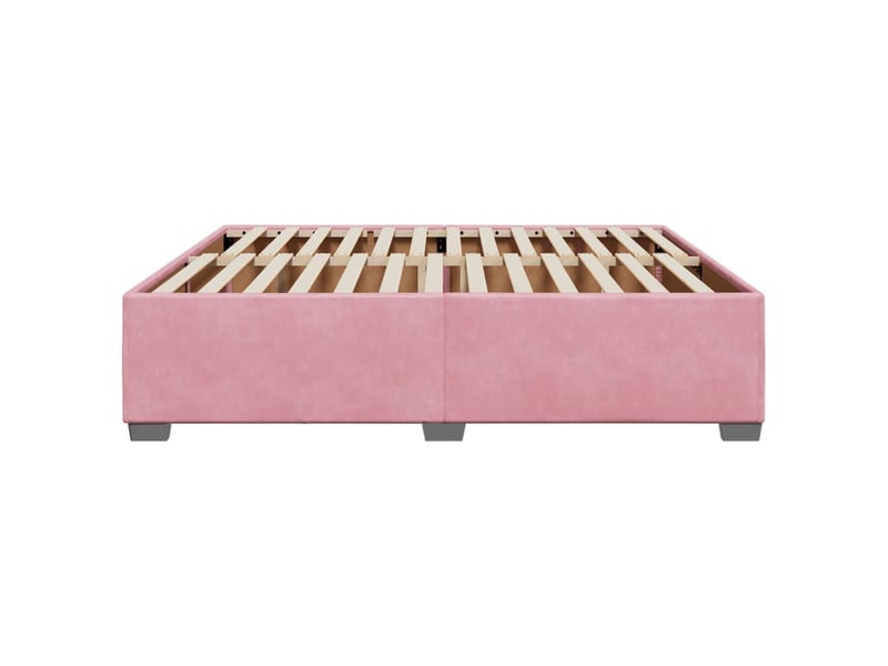  Lit double- lit adulte -  cadre de lit sans matelas rose 200x200 cm velours  - Conforama D