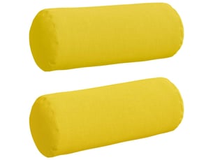 Lot de 2 coussins d'accent, coussins décoratifs, coussins lombaires tissu jaune clair ø 15 x 40 cm cf56699