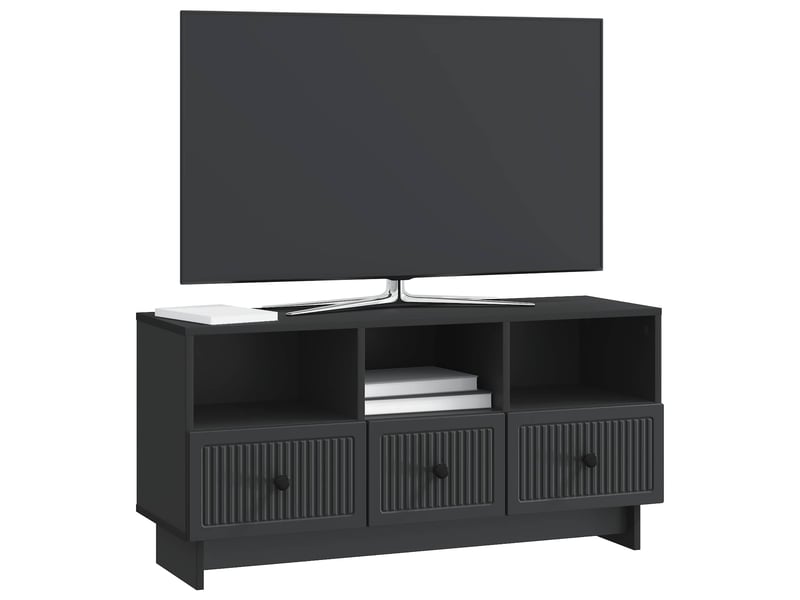  Meuble tv - banc tv - meuble de rangement avec tiroir noir 102 x 34,5 x 50 cm bois d'ingénierie  - Conforama C