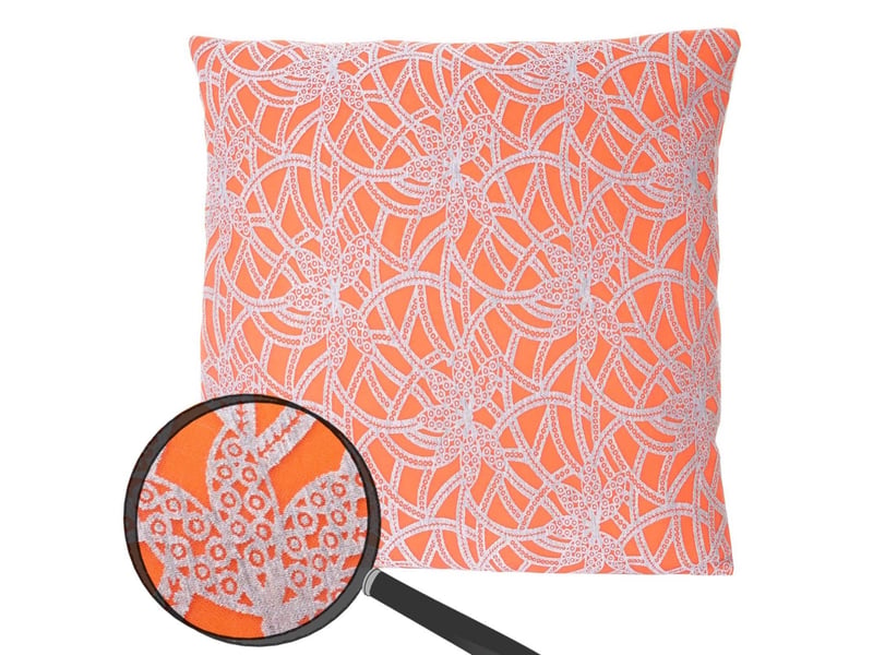  Coussin orange style baroque 45x45 cm déhoussable dec04075  - Conforama B