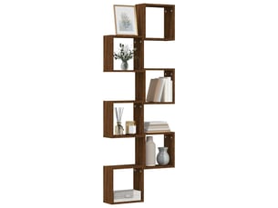 Lot de 6 étagères murales cube, étagères suspendues chêne marron 30x15x30cm cf43317