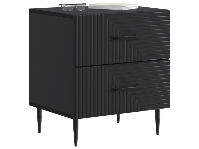  Table de chevet avec tiroir 2 pièces noir 43 x 34,5 x 47,5 cm  - Conforama A