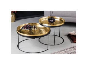 Table basse rond(e) coloris doré MEUBLORAMA  - 57 cmx103 cm