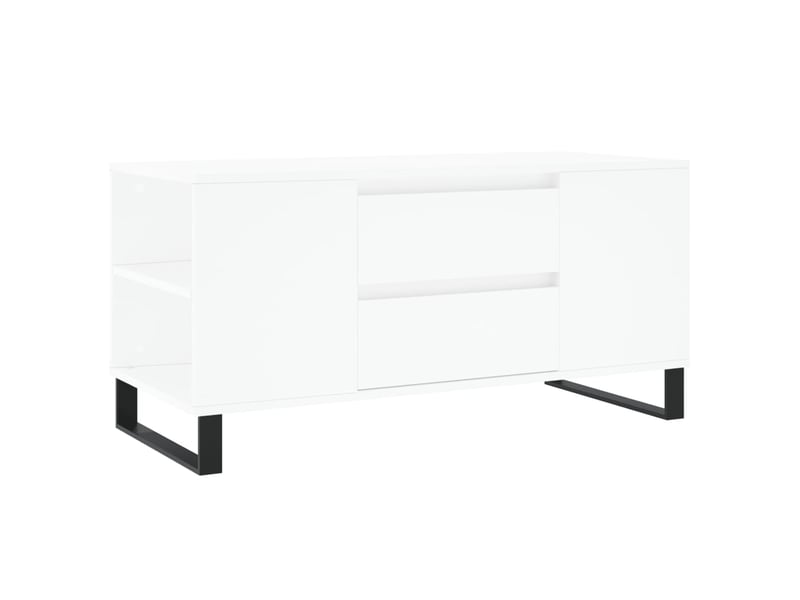  Table basse rectangulaire | table de salon blanc 102x44,5x50 cm bois d'ingénierie shl6059  - Conforama A