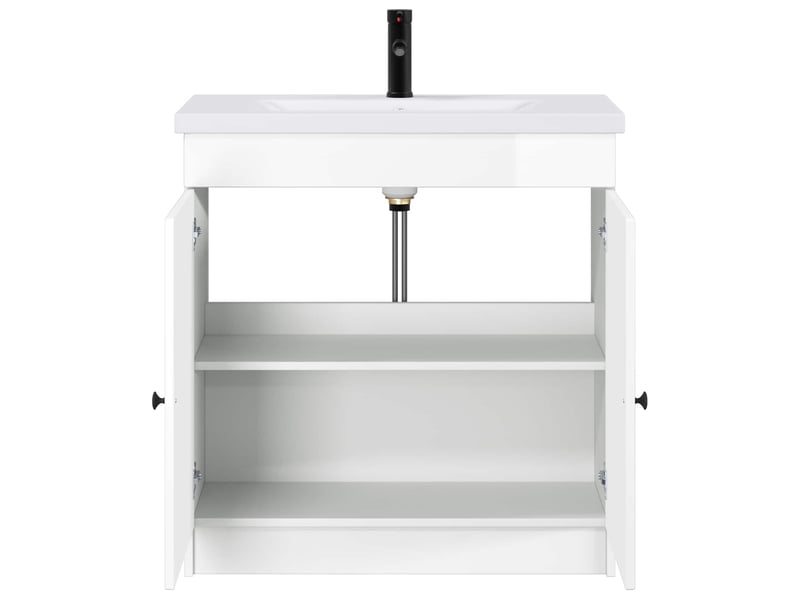 Ensemble de mobilier de salle de bain blanc brillant shl3658 - Conforama C