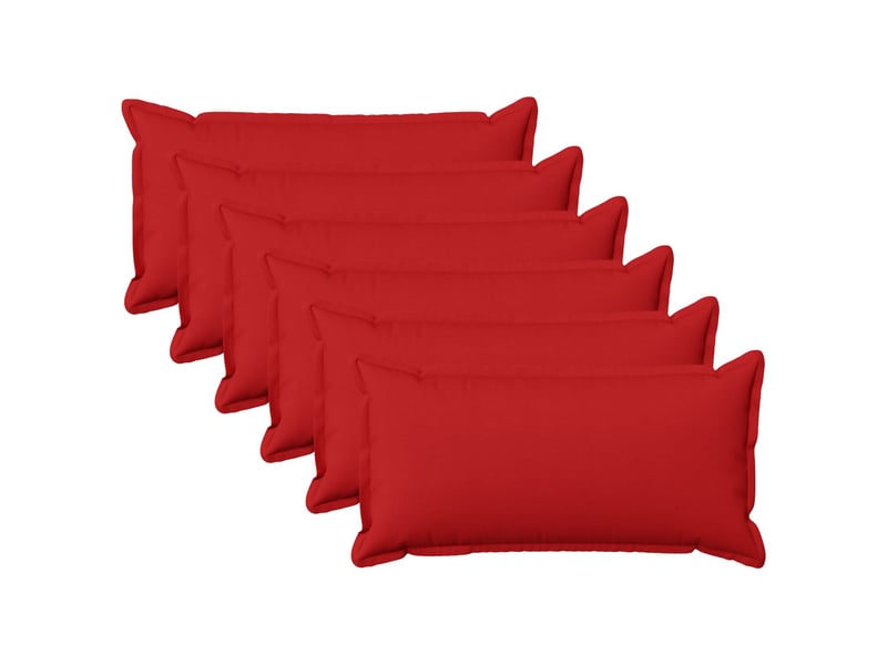  Lot de 6 housses de coussin houten rouge 40 x 80 cm lin synthétique cf50015  - Conforama B