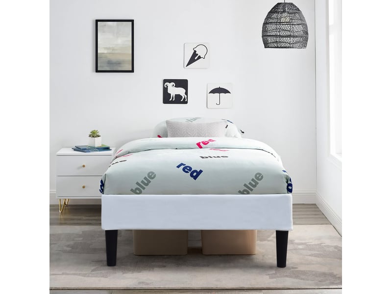  Sommier 70x190 cm tapissier déhoussable housse lavable blanc + pieds en 20 cm 13 lattes - opale SOMMIER OPALE BLANC - Conforama B